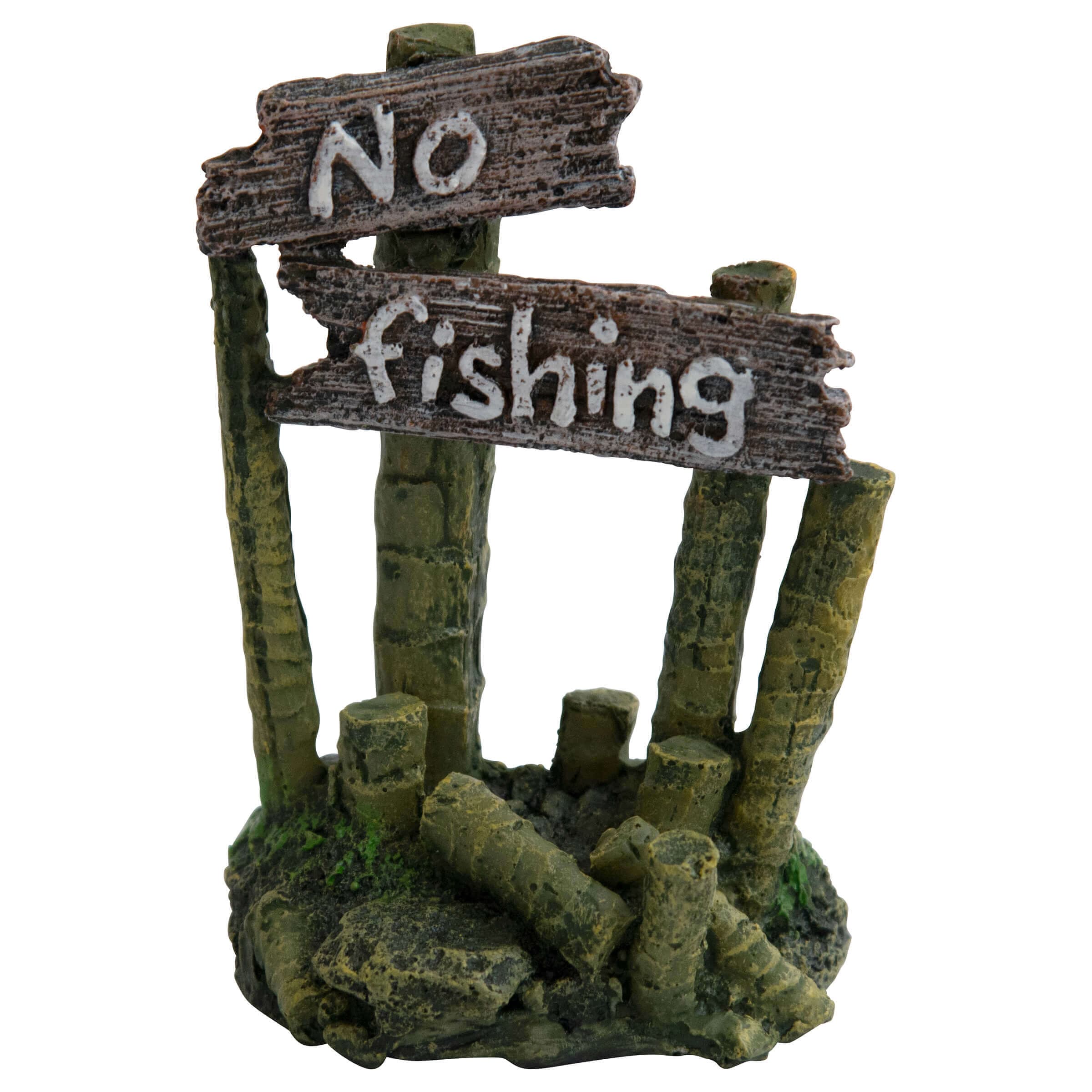Deep Sea Aquariumdekoration Pfosten No fishing 8 cm